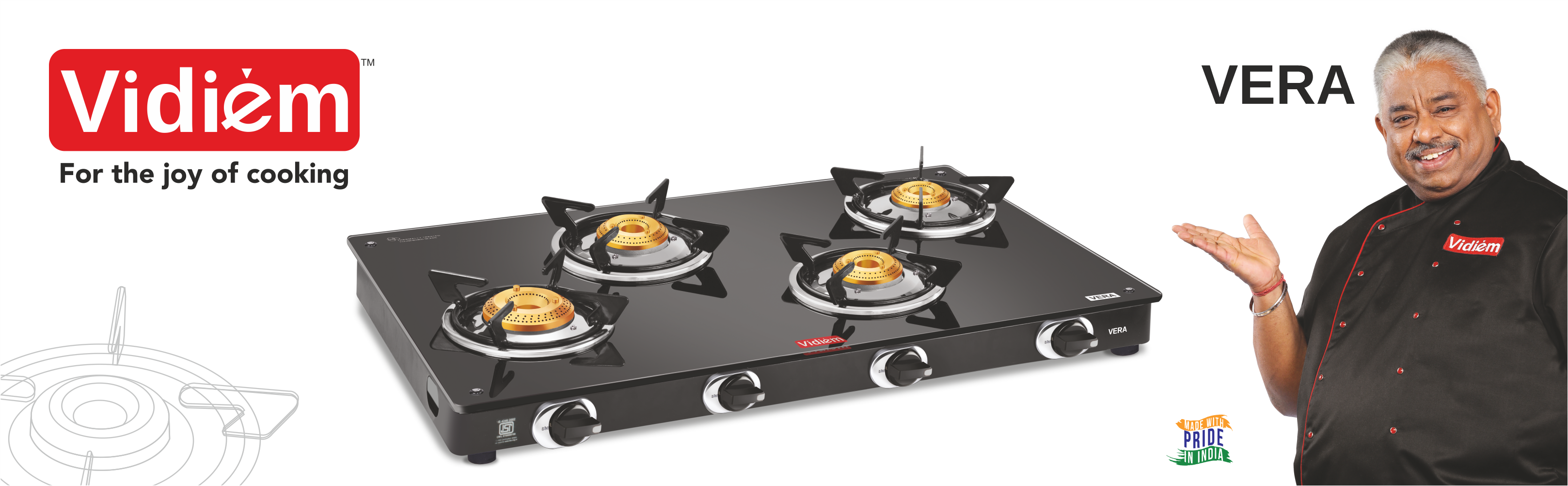Vidiem gas stove 4 burner best sale