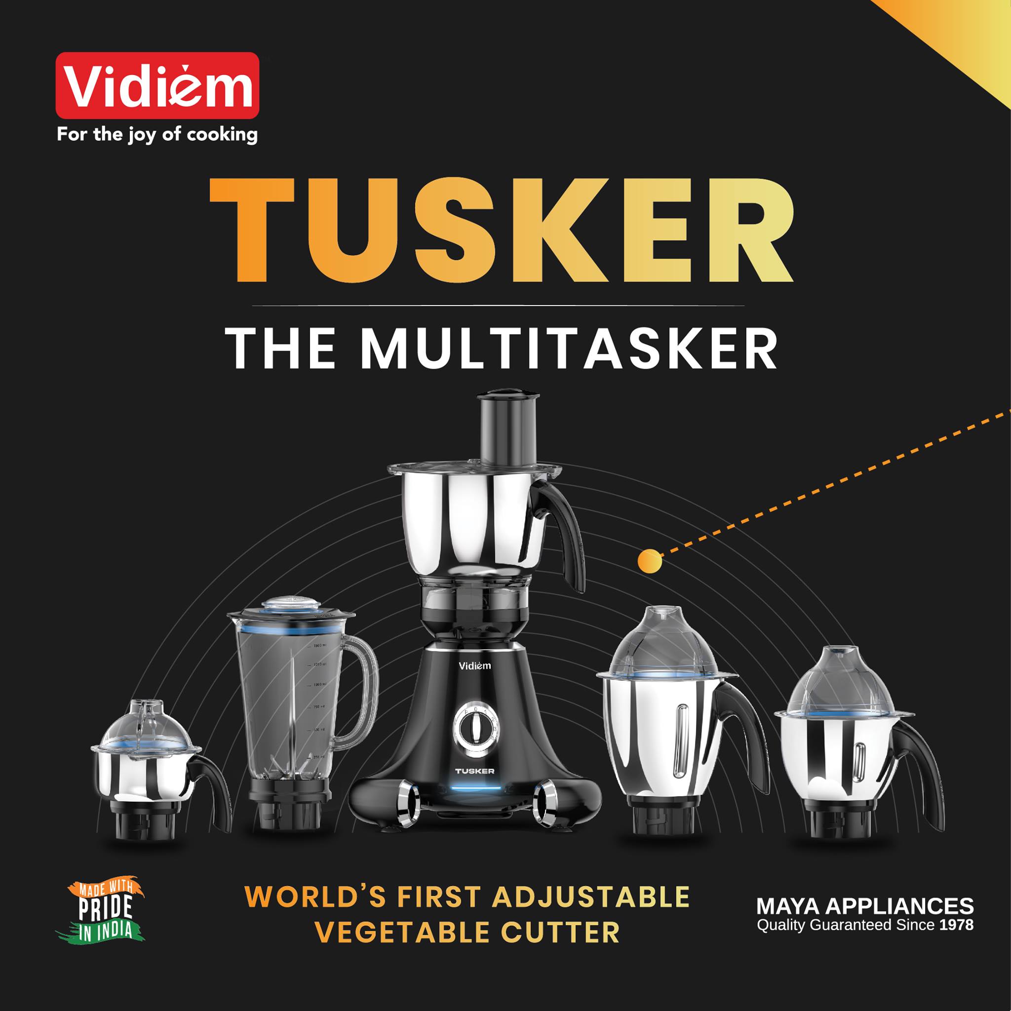Buy Vidiem Tusker Mixer Grinder and Food Processor Atta Kneading